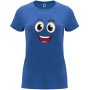 Нова дамска забавна тениска Smiling Face (Усмихнато лице) в син цвят, снимка 1 - Тениски - 44065381
