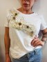 Дамска тениска с цветя, снимка 1 - Тениски - 32555298