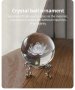3D Прозрачен орнамент Водна лилия в кристална топка 60 мм + стойка орнамент, снимка 2