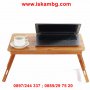 Бамбукова маса за лаптоп с охладител Bamboo Table, снимка 1 - Лаптоп аксесоари - 28460017