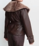 Кафяво Кожено Яке С Пух, снимка 3