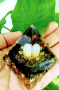 Оргонитна пирамида с Камък на късмета, Обсидиан камък, снимка 3