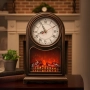 Винтидж настолен часовник с LED камина – уют и стил в едно, снимка 2