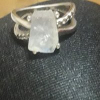 Сребърен пръстен с лунен камък, снимка 3 - Пръстени - 43121628