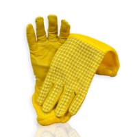 Ръкавици пчеларски от естествена кожа с ръкавели от дишаща материя, снимка 2 - За селскостопански - 21868957