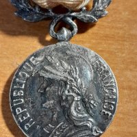  Френски сребърен колониален медал XIX век , снимка 2 - Колекции - 43249380