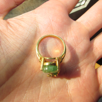 925 сребърен пръстен с зелен берил/смарагд размер 15x11, снимка 5 - Пръстени - 44928201