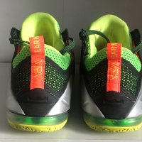 Nike LeBron 12 Low Remix Sneaker sz 10 Black/Metallic Silver-Green 724557-003, снимка 4 - Кецове - 38837819