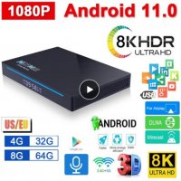 H96MAX UltraHD 3D 8K@24fps 4K@60fps H.265 Mali-G52-2EE 64bit RK3566 4GBRAM Android11 HDR10 HLG TVBox, снимка 1 - Плейъри, домашно кино, прожектори - 35278375