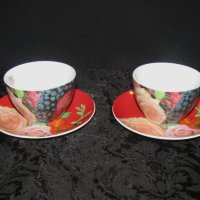Големи порцеланови двойни сетове за мляко, чай, кафе, 280мл., снимка 3 - Чаши - 43898410