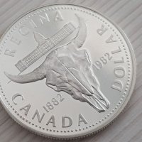 1 сребърен долар 1982 година Канада Елизабет II сребро 2, снимка 3 - Нумизматика и бонистика - 37435705