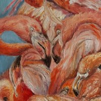 "Фламинга",картина, 65/50 см, снимка 4 - Картини - 36094226