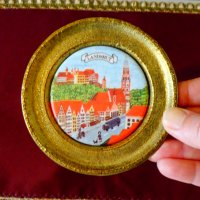 Бронзова чиния с изображение от Landshut,порцелан. , снимка 1 - Антикварни и старинни предмети - 26872592