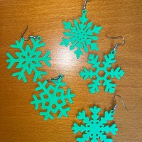 Снежинки за обеци или украса за елха, снимка 3 - Обеци - 43430173
