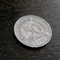 Райх монета - Германия - 50 пфенига | 1921г.; серия F, снимка 1 - Нумизматика и бонистика - 33484693