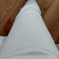 Дамски дънки Little big в бял цвят Размер M / L, снимка 4 - Дънки - 37708341
