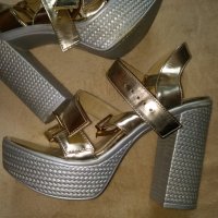 Дамски обувки  Cesare Paciotti  / цвят сребро и злато , снимка 2 - Дамски обувки на ток - 28989367