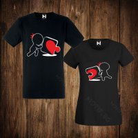 Тениски за двойки - Свети Валентин - дамска тениска + мъжка тениска , снимка 1 - Тениски - 27767542