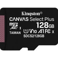 ФЛАШ КАРТА MicroSD 128 GB Kingston + SD адаптер клас 10 Canvas Plus Трансфлаш SecureDigital class 10, снимка 3 - Карти памет - 27701931