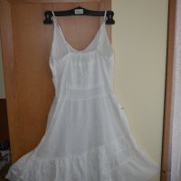 Бяла памучна рокля с воали, снимка 2 - Рокли - 33417749