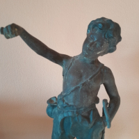 Стара авторска бронзова фигура,статуетка, снимка 3 - Колекции - 44873008