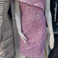 Розова рокля с пайети, снимка 1 - Рокли - 43213746