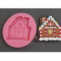 Коледна приказна къщичка с лакомства силиконов молд форма декорация торта фондан сладки мъфини, снимка 1 - Форми - 26818219