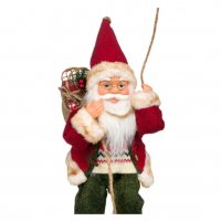 Коледна висяща декоративна фигура, Дядо Коледа с въже, 46см , снимка 1 - Декорация за дома - 34740298