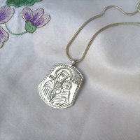 Прекрасен Сребърен Старинен Медальон-ПАНАГИЯ, снимка 5 - Колиета, медальони, синджири - 26534848