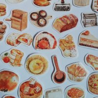 Скрапбук стикери за декорация планер рецептурник bakery печива - 45 бр /комплект , снимка 3 - Други - 38170171