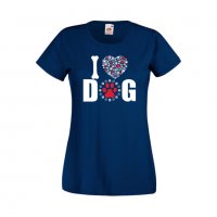 Дамска тениска Свети Валентин I Love Dog, снимка 5 - Тениски - 35647609