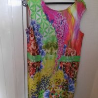 Нова рокля за едри дами с пъстри цветове , снимка 1 - Рокли - 32657000