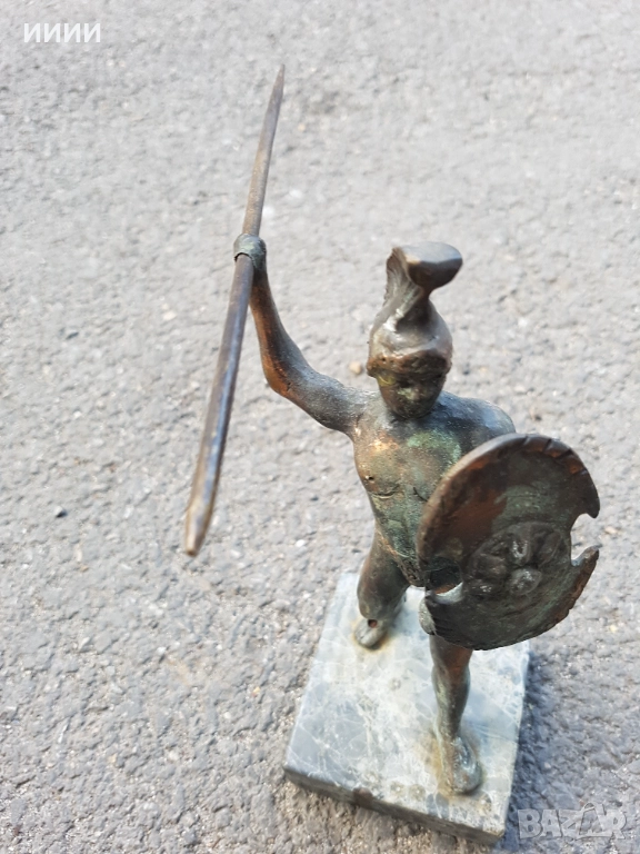 Бронзова пластика статуетка Ахил, снимка 1