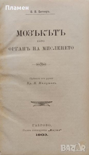 Мозъкътъ като органъ на мисленето В. В. Битнеръ, снимка 1