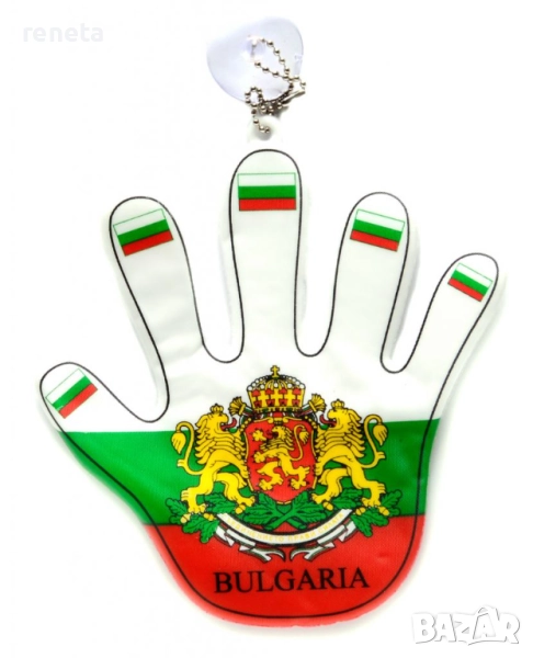 Знаме България, Форма на ръка, PVC, 17х17 см, снимка 1