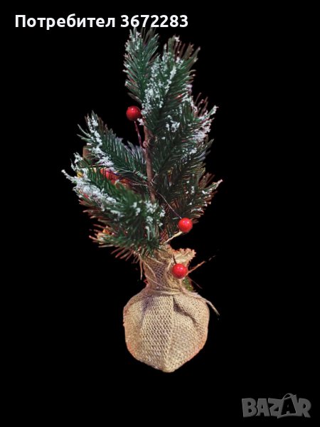 Изкуствена коледна декорация с елхови заскрежени клонки Elegant Flora в зебло/ 25см, снимка 1