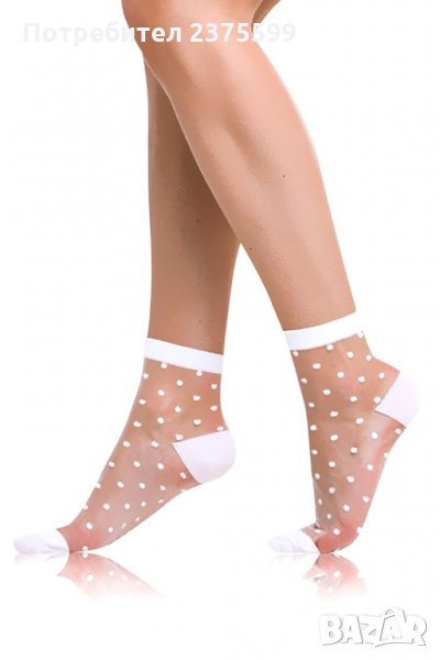 Силонови чорапи на точки Bellinda TRENDY бели, снимка 1