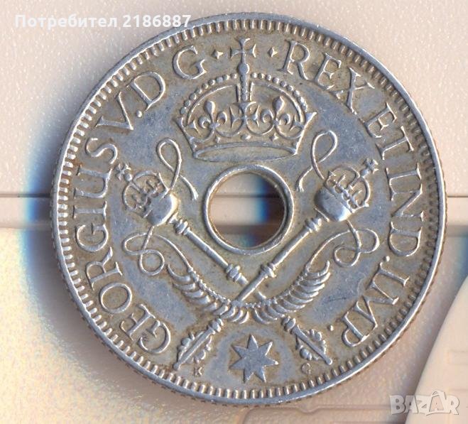 Английска Нова Гвинея /Папуа/ шилинг 1935 година, сребро, снимка 1