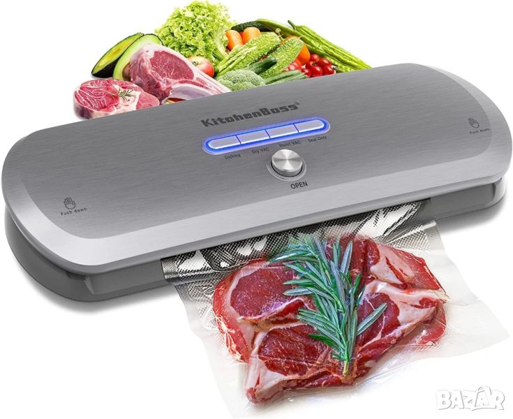 ВАКУУМ МАШИНА KITCHENBOSS, РАБОТИ С ПЛИКОВЕ, LED ИНДИКАТОРИ
, снимка 1