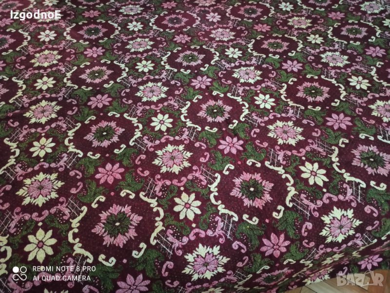 Стара двойна вълнена покривка за легло, снимка 1