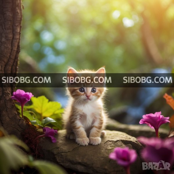 ✨ Диамантен Гоблен "Сладко коте в гората"      3398, снимка 1