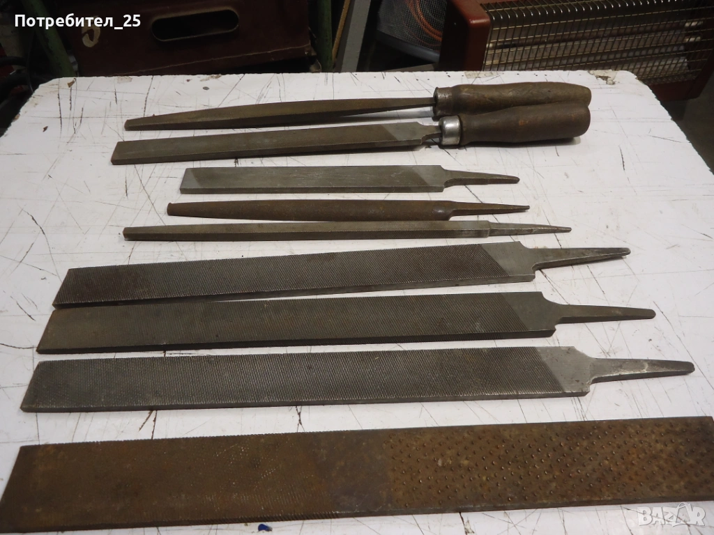 9 бр. шлосерски пили, снимка 1