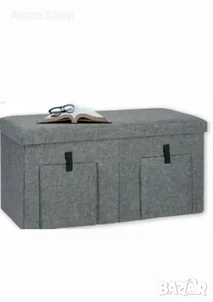 Сгъваема табуретка пейка за антре с ракла и вратички кутия за съхранение, снимка 1