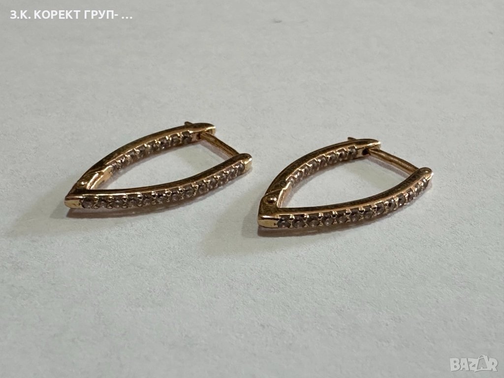 Златни обеци 14к, 2,27гр, снимка 1