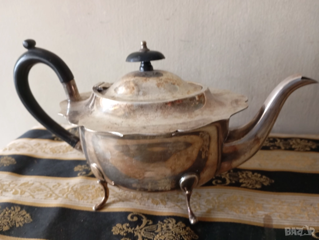 Посребрена кана за кафе,чай арт деко, снимка 1