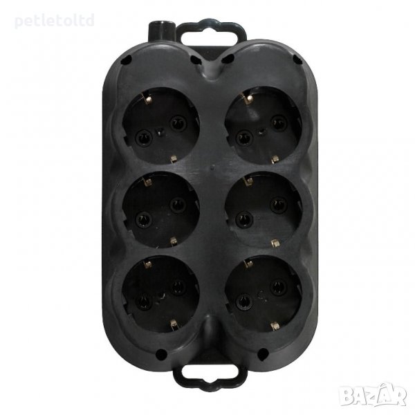 Разклонител с 6 гнезда без кабел (гумиран), снимка 1