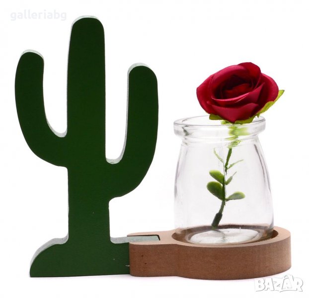 Интересна ваза -  поставка с кактус, снимка 1