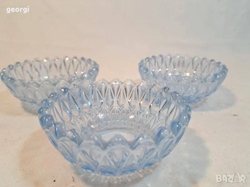 ретро сини стъклени купички   16/4, снимка 1