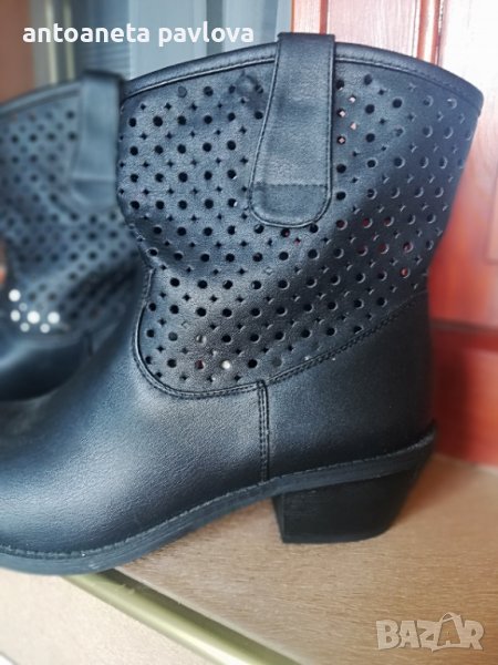 Черни кожени боти, снимка 1