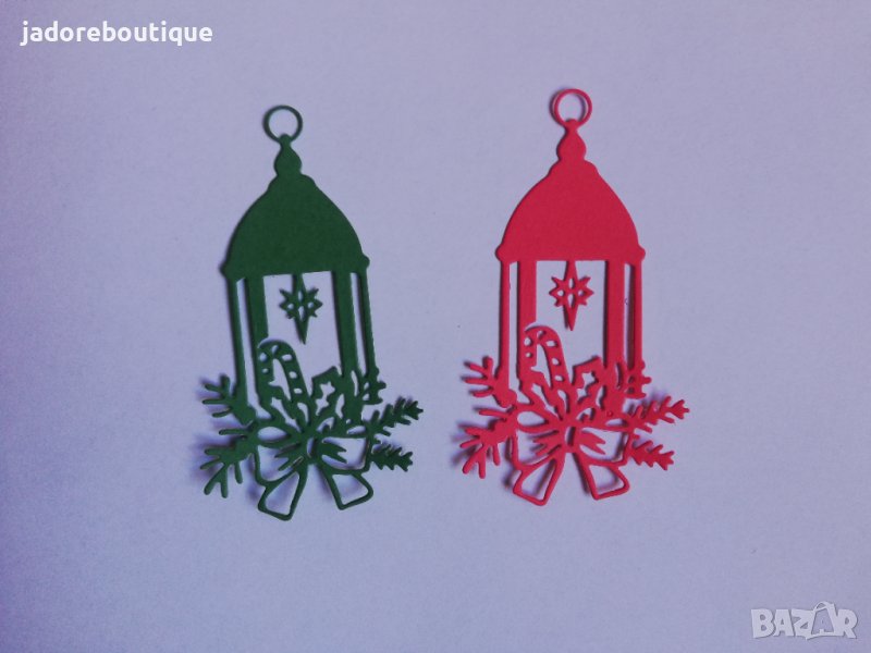 Елемент от хартия коледен фенер 2 бр скрапбук декорация , снимка 1